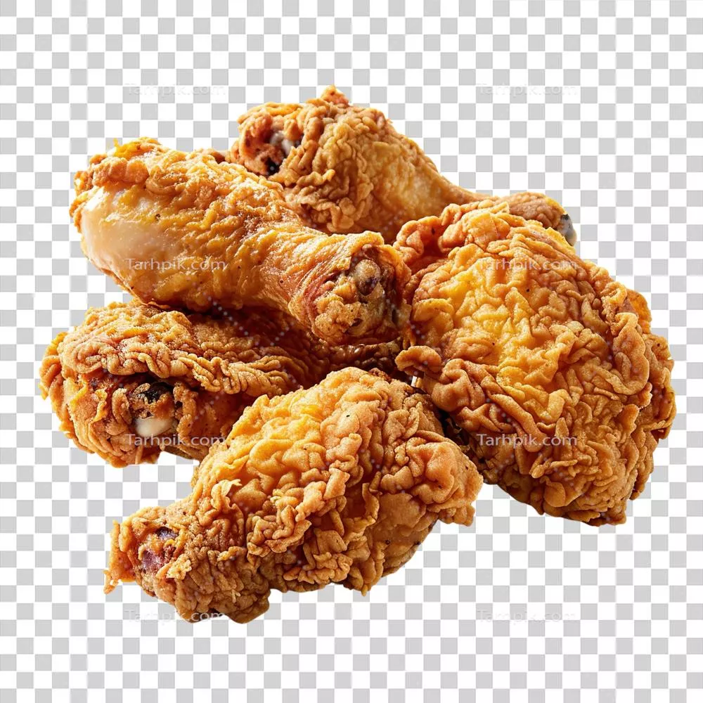 مرغ سرخ شده بر روی پس زمینه شفاف: طعمی لذیذ و دلپذیر