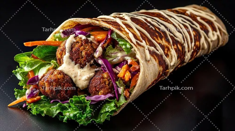 چند نوع لفافه با گوشت قیمه و سبزیجات بر فراز آن