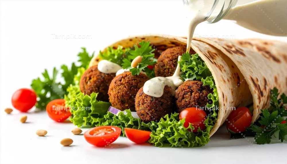 طرز تهیه فلافل خوشمزه با سس خامه‌ای و سبزیجات تازه
