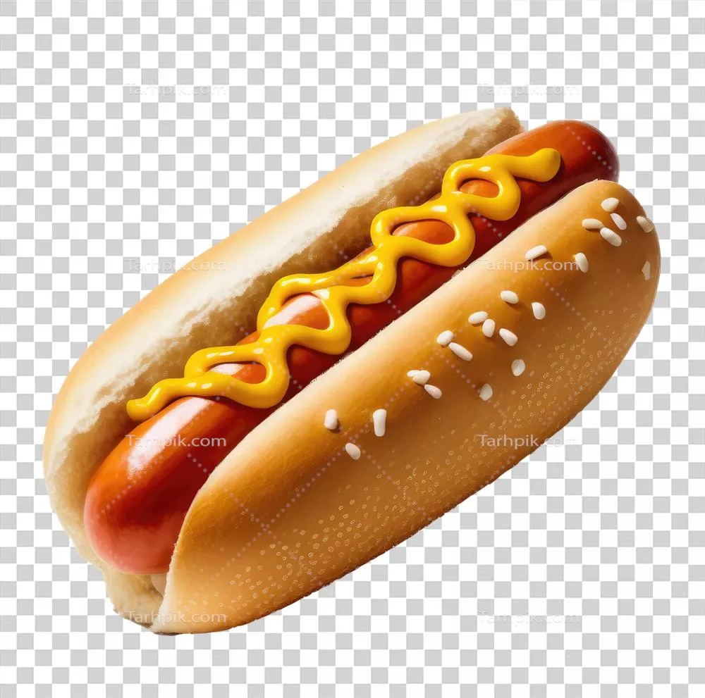 هوت داگ خوشمزه و داغ در پسزمینه سفید بهصورت ایزوله