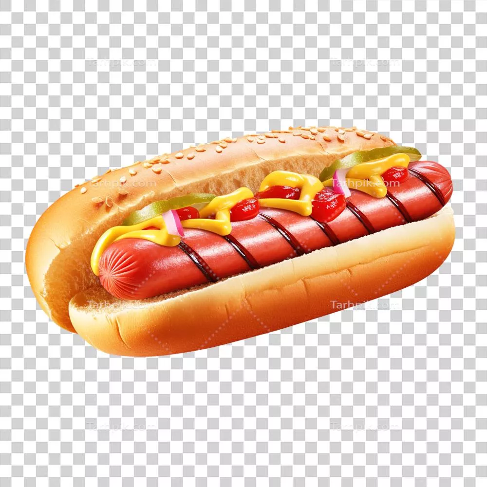 هوت‌داگ با سس خردل و کچاپ تولید شده با هوش مصنوعی، ترکیبی خوشمزه