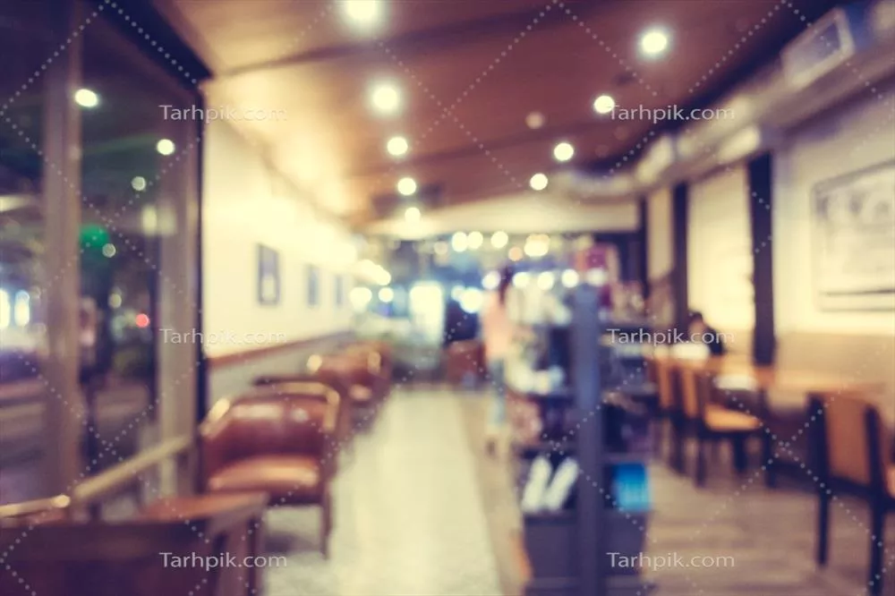 عکس تصویر انتزاعی با جلوههای محو در یک کافیشاپ و رستوران زیبا