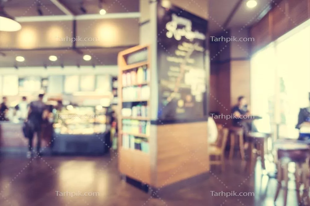 عکس تصویر انتزاعی با اثر محو و تار شاپ قهوه و فضایی آرام