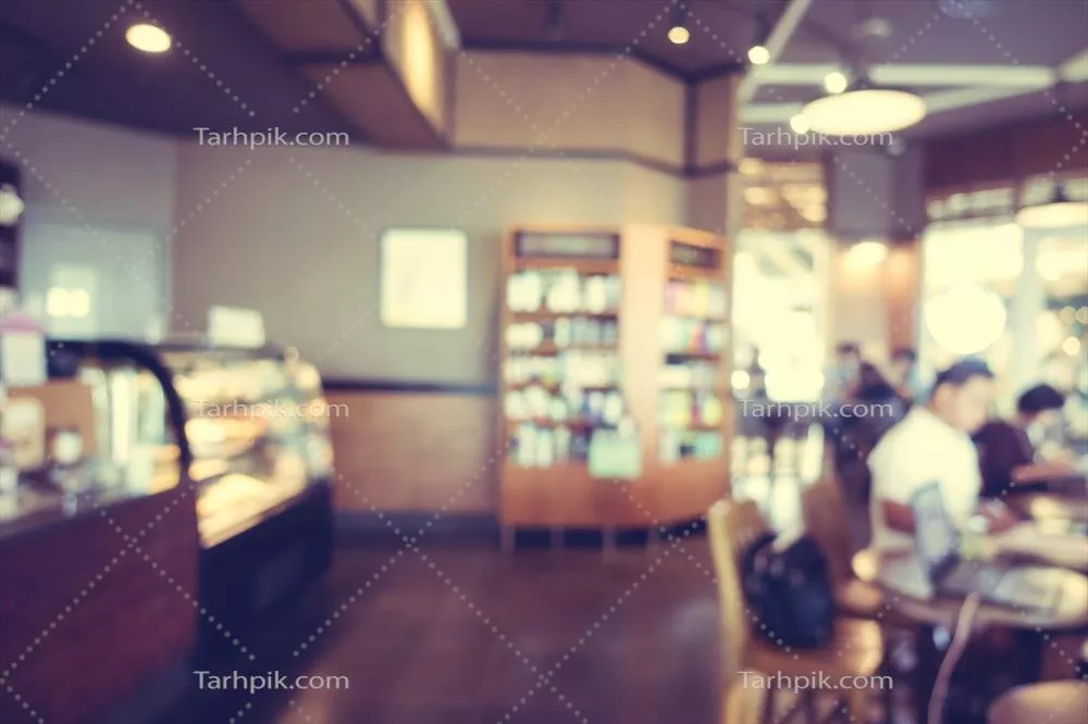 عکس تصویری انتزاعی و تار از یک کافه با کیفیت پایین و بوکه