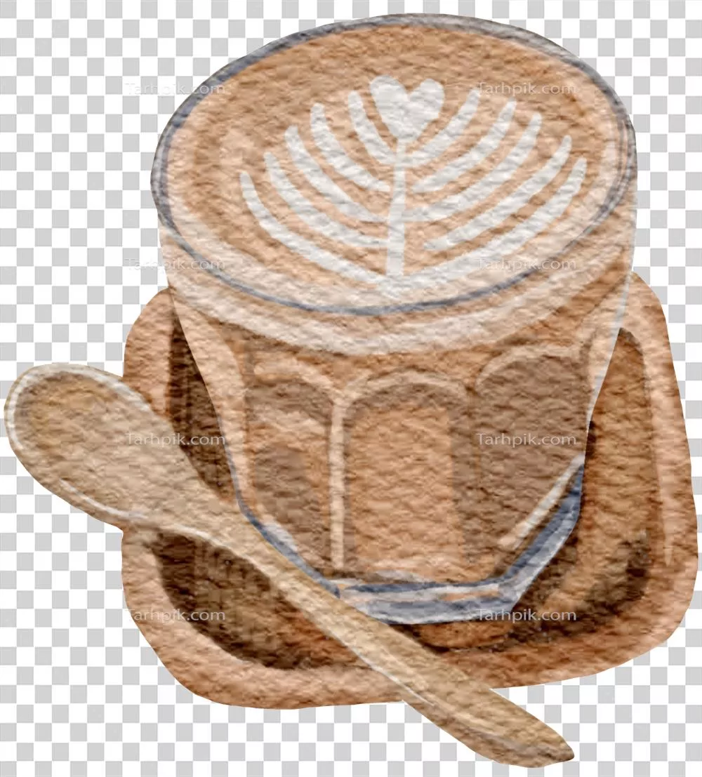 عکس دوربری نقاشی آبرنگی با طرح قهوه: هنر دستی با رنگ‌ها و خلاقیت