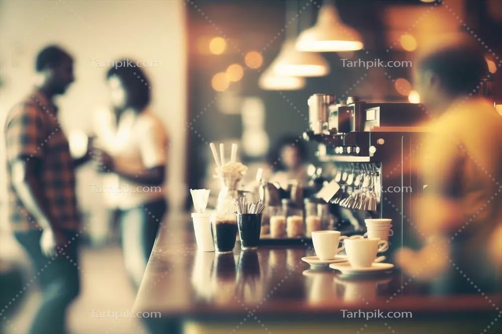 عکس تصویر پسزمینهی مات کافه با استفاده از هوش مصنوعی تولید شده است