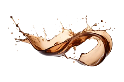 عکس دوربری پاشش قهوه بر روی پسزمینه شفاف با کیفیت بالا