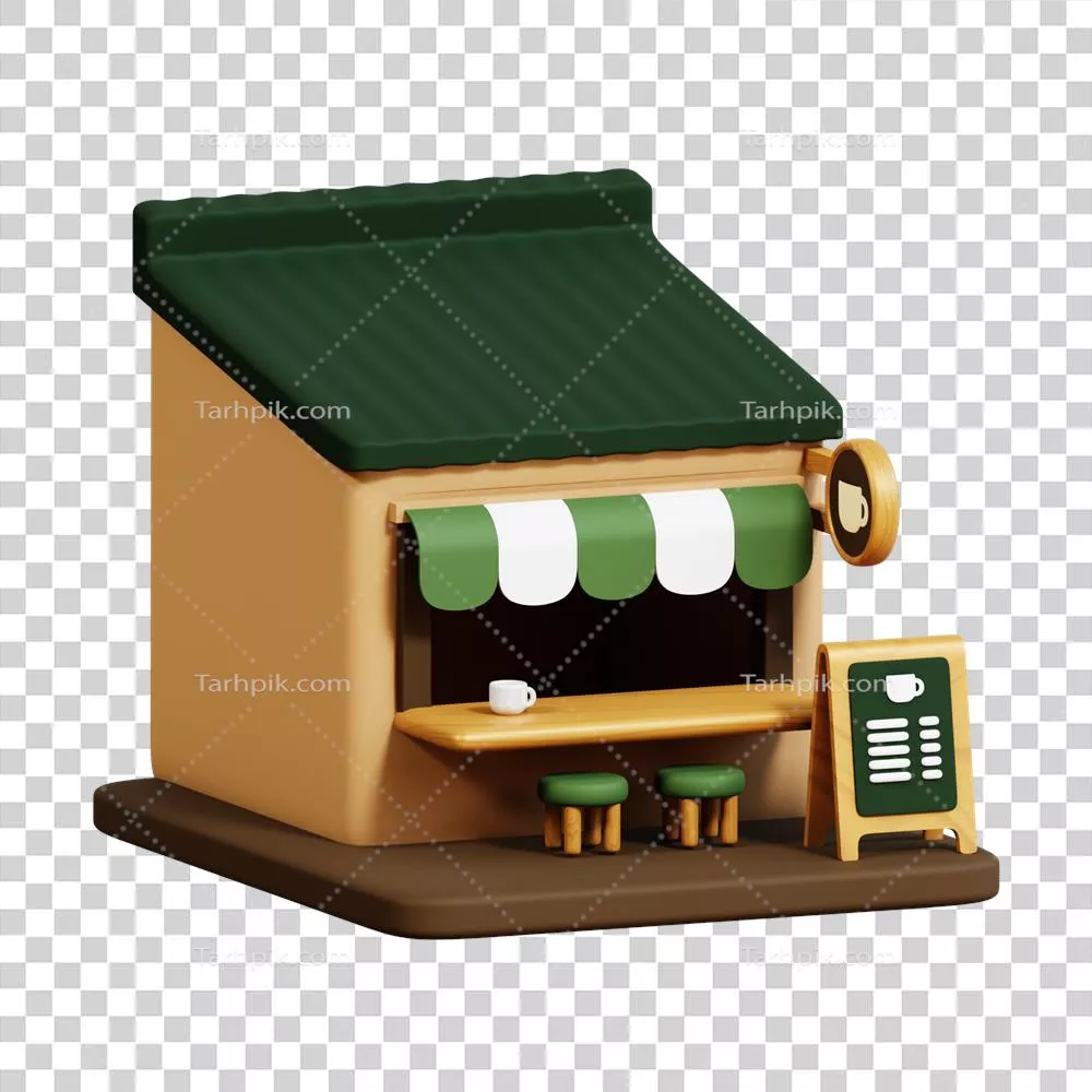 عکس دوربری آیکون سهبعدی قهوهخانه با طراحی خاص و جذاب