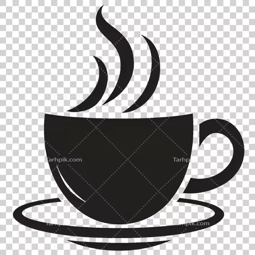 عکس دوربری تصویر کلیپ آرت فنجان قهوه در حالت جداگانه با طراحی تولیدی