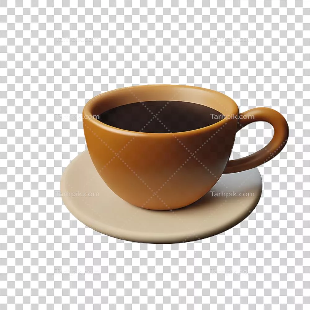 عکس دوربری تصویر سه بعدی کاپوچینو به عنوان نماد در طراحی گرافیکی