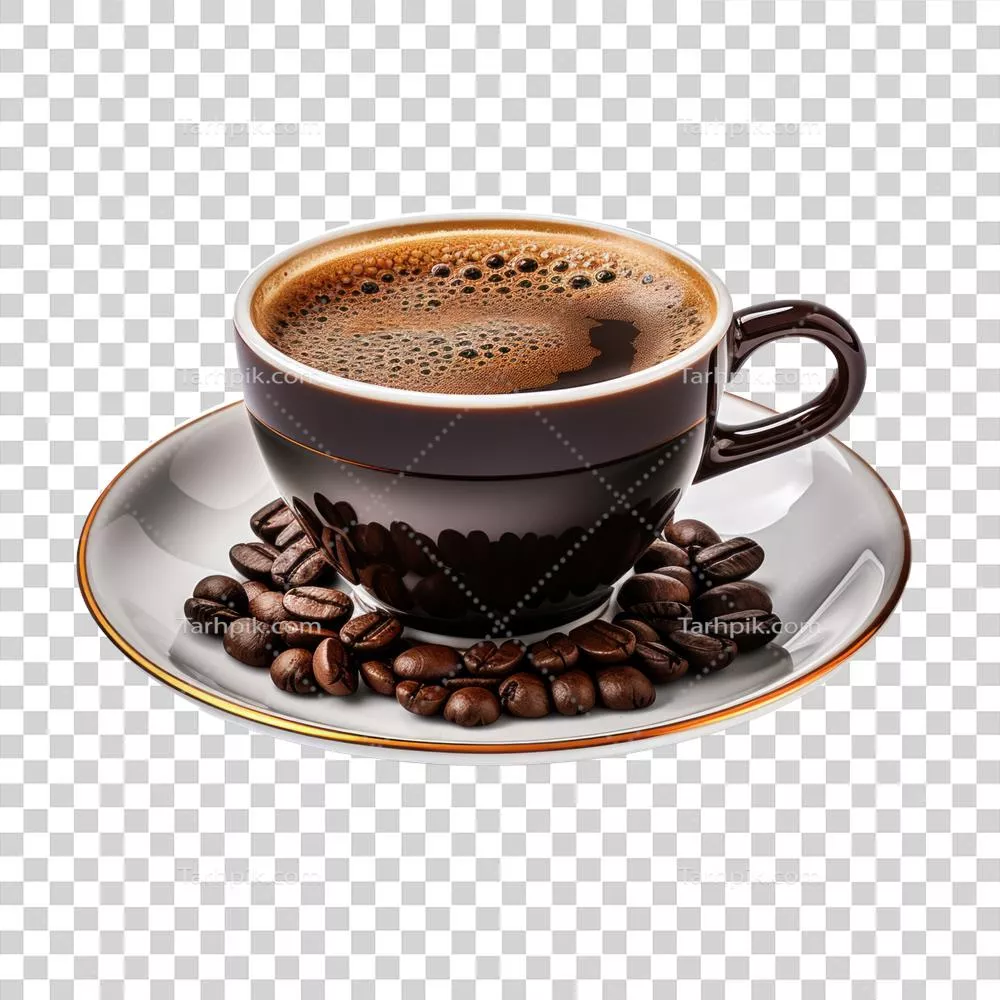 عکس دوربری فنجان قهوه سیاه داغ و آرامشبخش برای شروع یک روز تازه