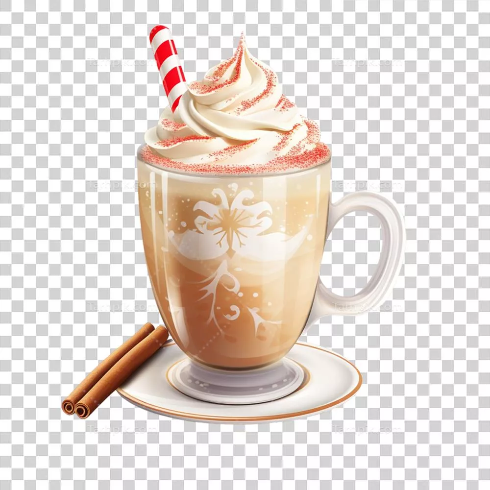 عکس دوربری آیکون قهوه یخی واقع‌گرایانه و هوش مصنوعی بر روی پس‌زمینه‌ی شفاف