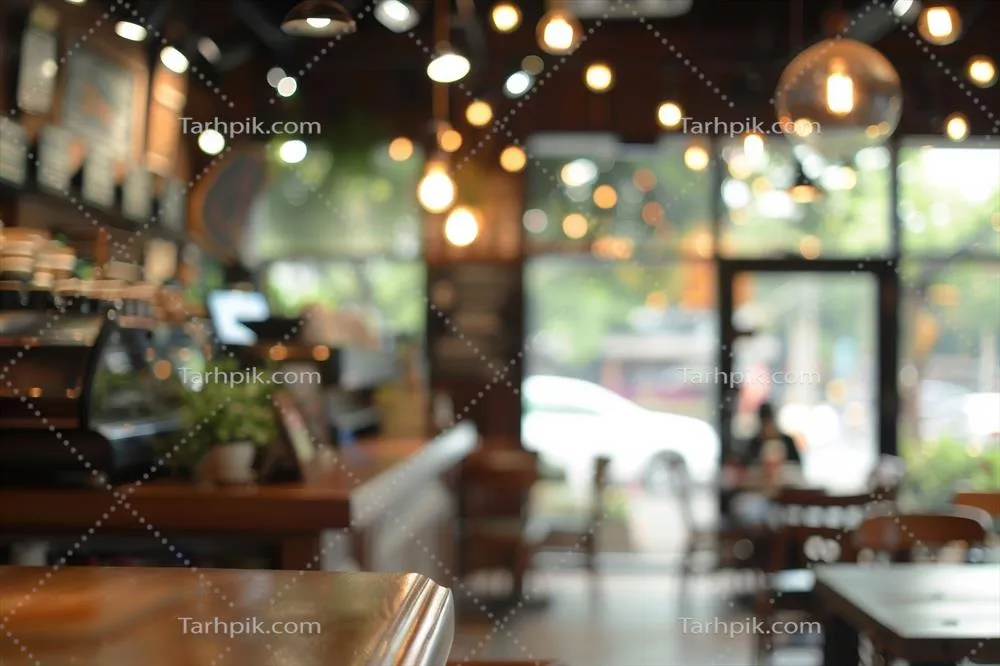 عکس پسزمینهای انتزاعی و محو از یک کافه دنج و جویای آرامش درونی