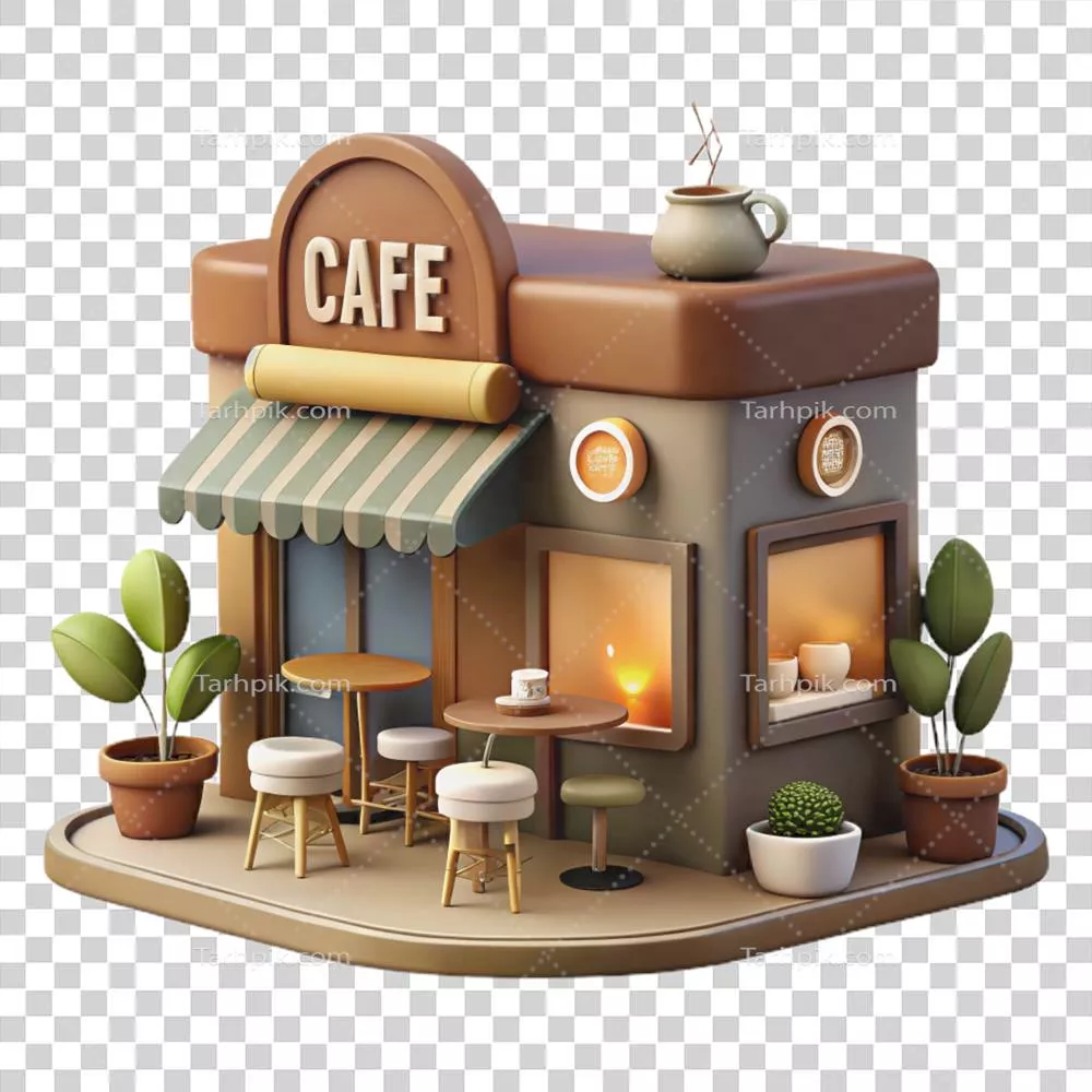 عکس دوربری تصویر سه بعدی زیبا و هنری کافه با طرح و کیفیتVintage و Charming