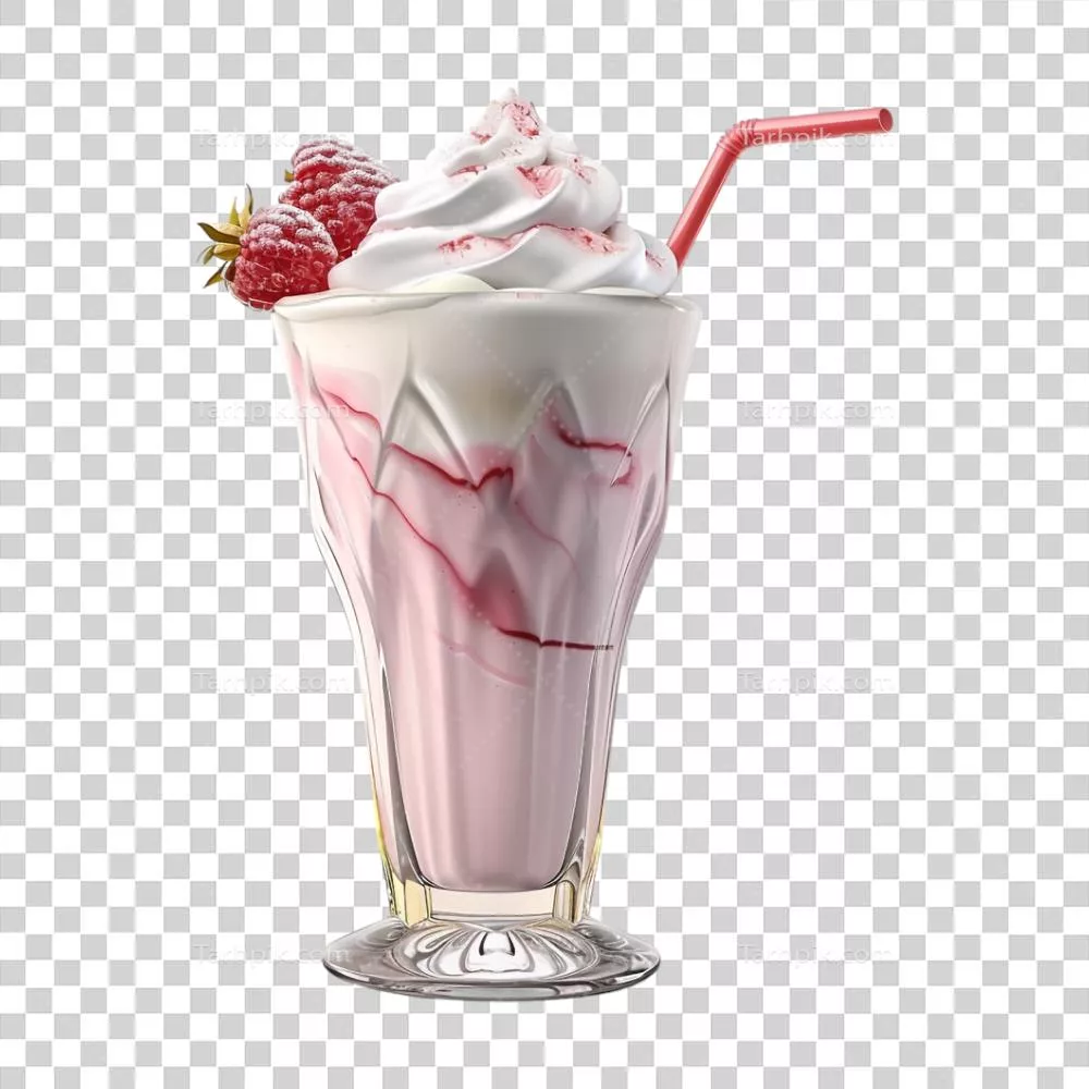 عکس دوربری شیک توت فرنگی بر روی پس زمینه شفاف و زیبای گرافیکی