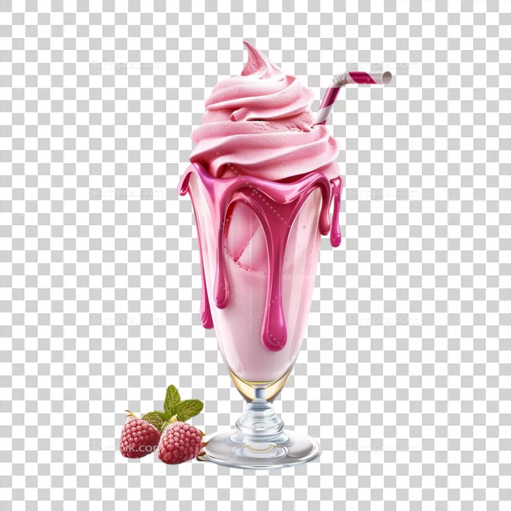 عکس دوربری شیک توت فرنگی خوشمزه بر روی پس زمینه شفاف