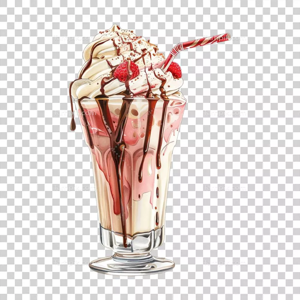 عکس دوربری شیک توت فرنگی بر روی پس زمینه شفاف و زیبا