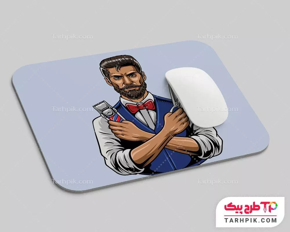 موس پد طرح فتوشاپ آرایشگاه آقایان آماده چاپ