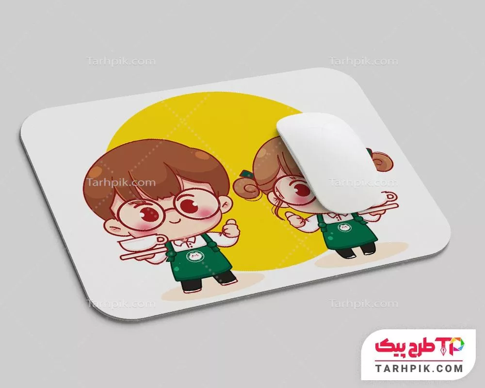 فایل آماده چاپ موس پد کافه قابل تغییر سایز و رنگ