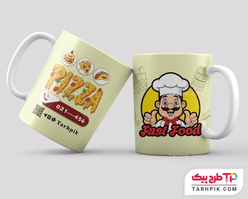 ماگ با کیفیت فست فود آماده چاپ