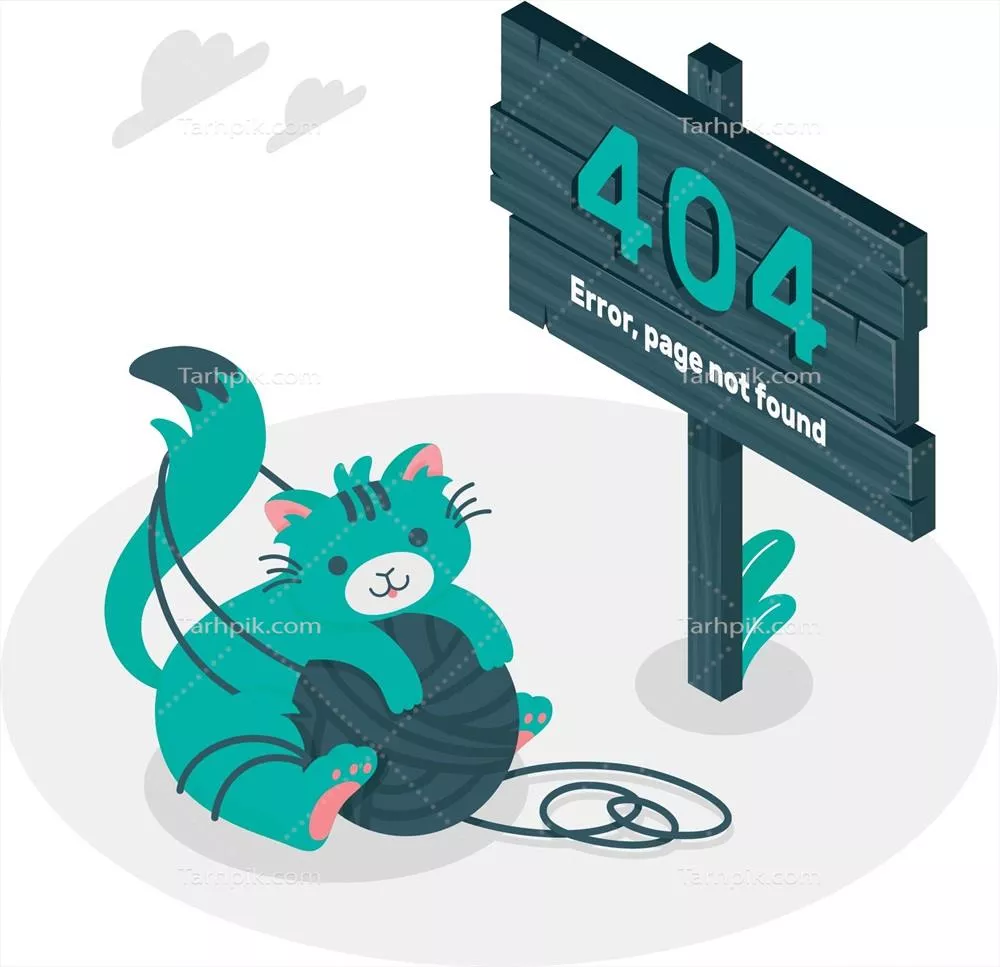 وکتور ایلوستراسیون مفهومی خطای 404 با حیوانات زیبا و جذاب