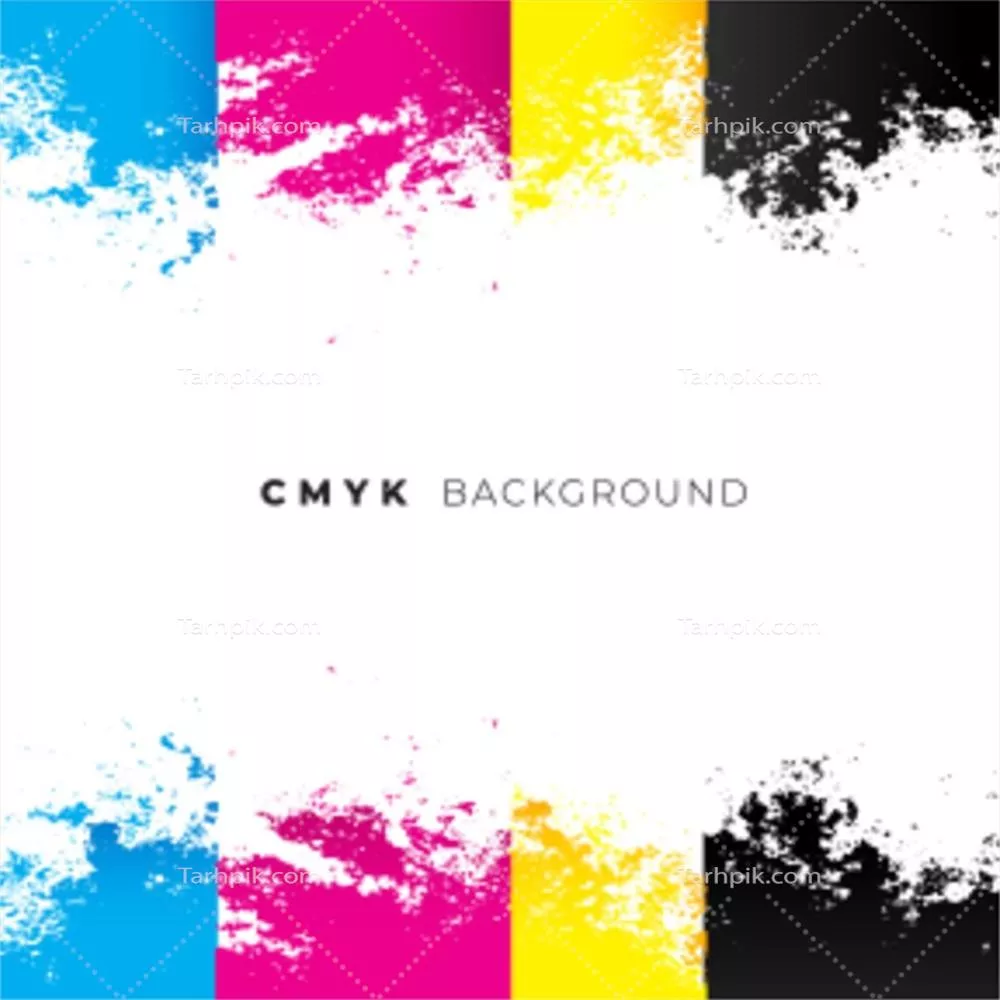 وکتور طراحی پسزمینه انتزاعی با رنگهای CMYK و تکنیک آبرنگ