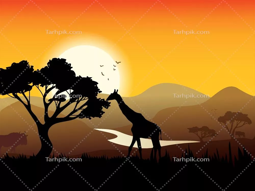 وکتور پوستر مناظر طبیعی آفریقا، گالری هنر و زیباییهای طبیعی قاره سیاه