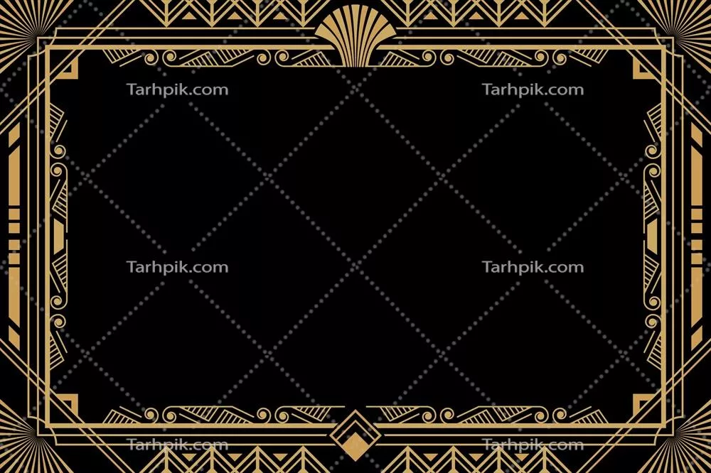 وکتور پسزمینه با جزئیات طلایی هنر دکو: ترکیبی شگفتانگیز از زیبایی و خلاقیت