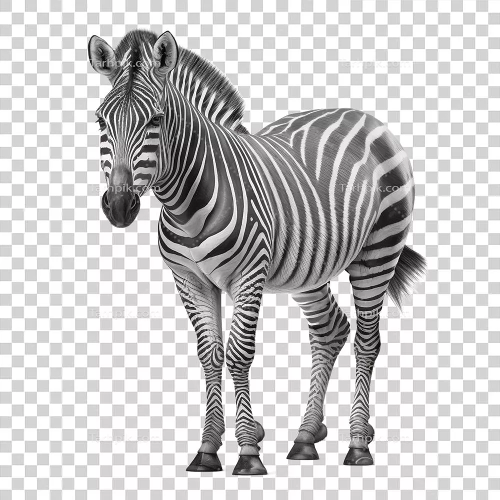 عکس دوربری زبانهای نسل جدید: طراحی حیوان زبرا بر روی پسزمینه شفاف با هوش مصنوعی