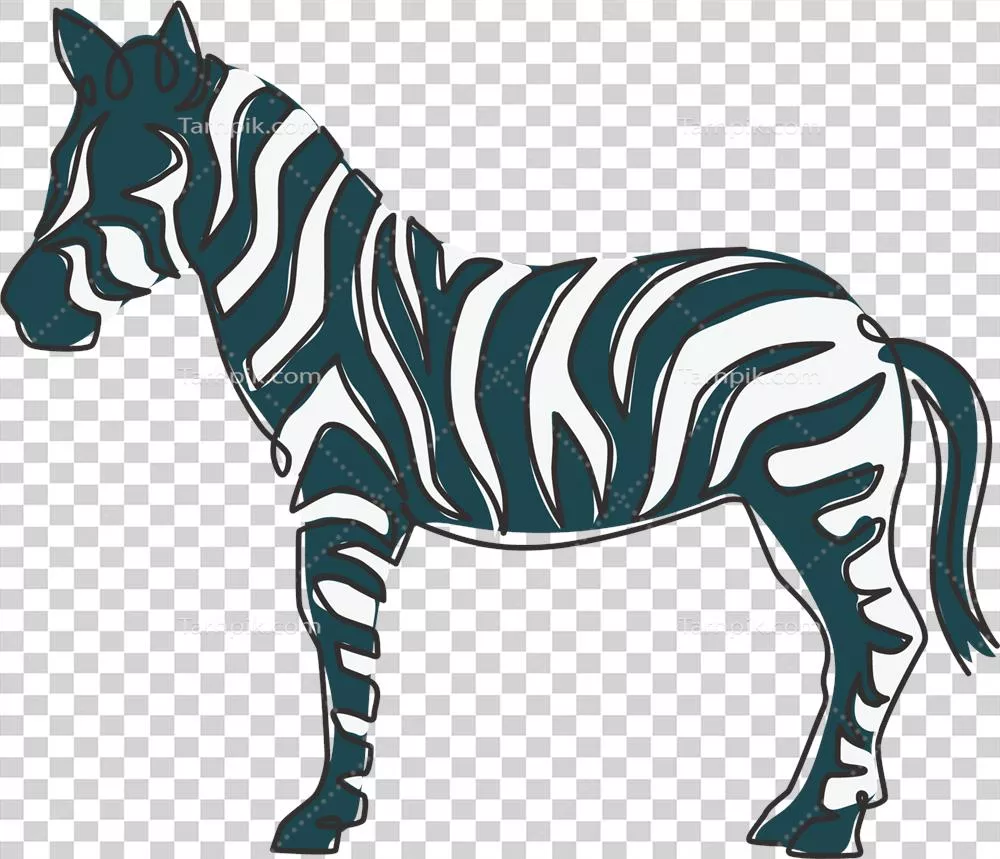 عکس دوربری طراحی لوگو یک خطی زبرا برای باغ وحش و پارک ملی با مفهوم کودکانه