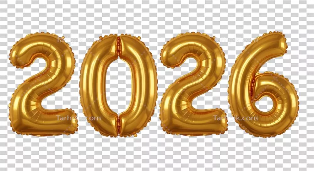 عکس دوربری بادکنک های طلایی برای جشن سال نو 2026 - انتخابی خاص برای جشن شما