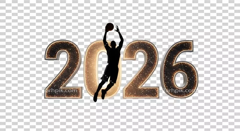 عکس دوربری سیاه‌وسفید بازیکن بسکتبال در حال پرش با توپ در سال 2026