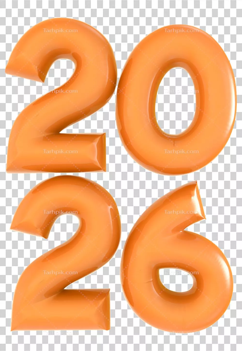 عکس دوربری تعداد 2026 با طراحی سه بعدی زرد رنگ و جذاب