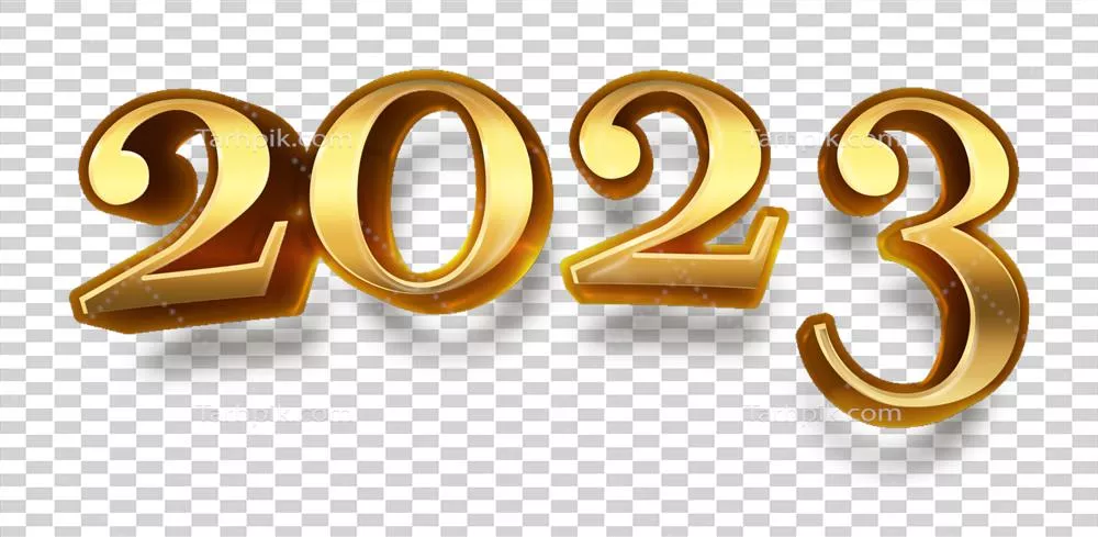 عکس دوربری جشن فرا رسیدن سال نو ۲۰۲۳ با فونت های درخشان و طلایی