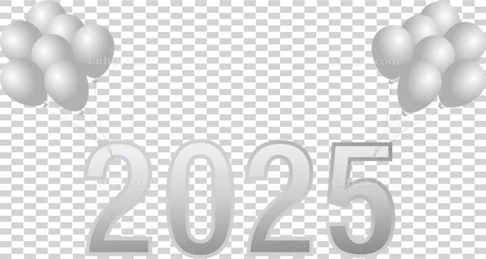 عکس دوربری بادکنک خاکستری رنگ با شماره مشخص برای جشن ها و دکوراسیون