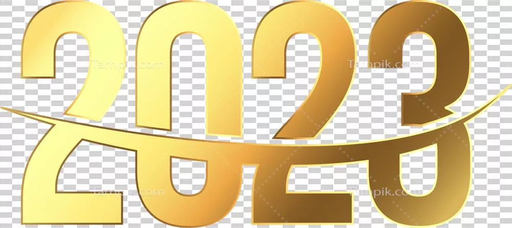 عکس دوربری متن سال نو 2023 با گرادیانت طلایی لوکس و خاص
