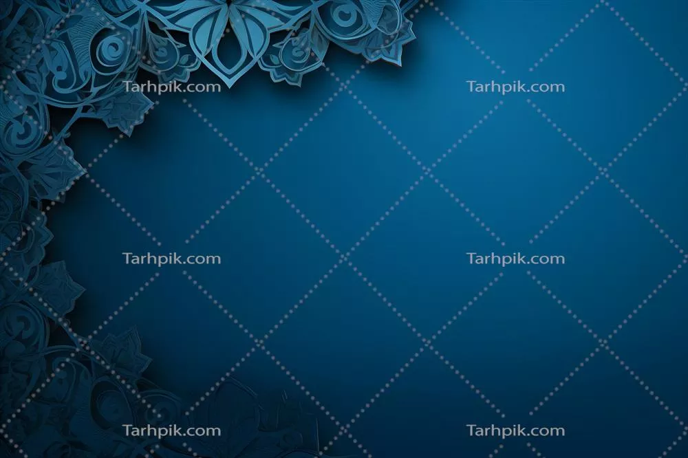 عکس پسزمینه آبی صاف با تزئینات اسلامی زیبا و چشمنواز