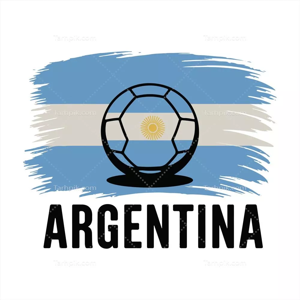 وکتور طراحی تی شرت ویژه عاشقان فوتبال آرژانتین با نمادهای ورزشی