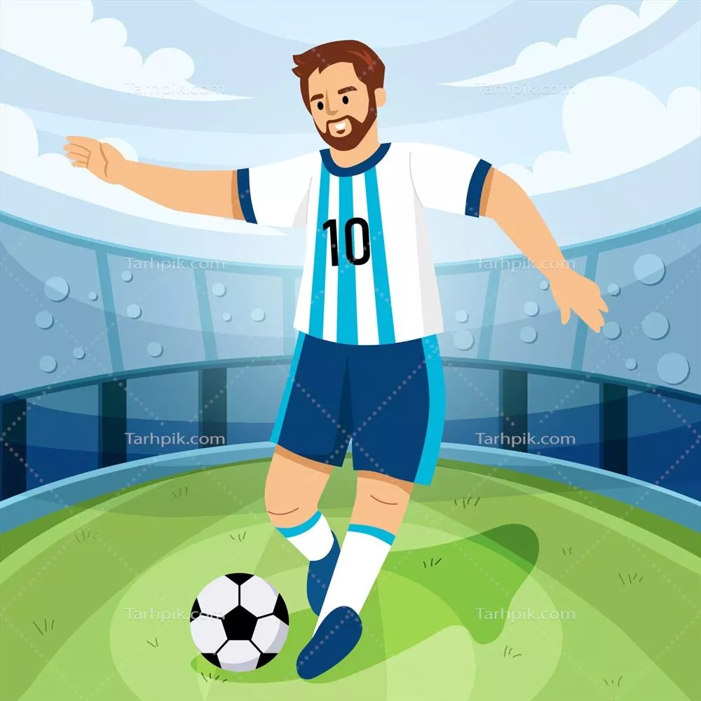 وکتور بازیکن فوتبال در یک مسابقه فوتبال: لحظات هیجان‌انگیز و نمایش قدرت و مهارت