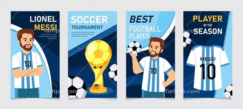 وکتور قالب استوری اینستاگرام لیونل مسی: طراحی جذاب و خلاقانه برای هواداران