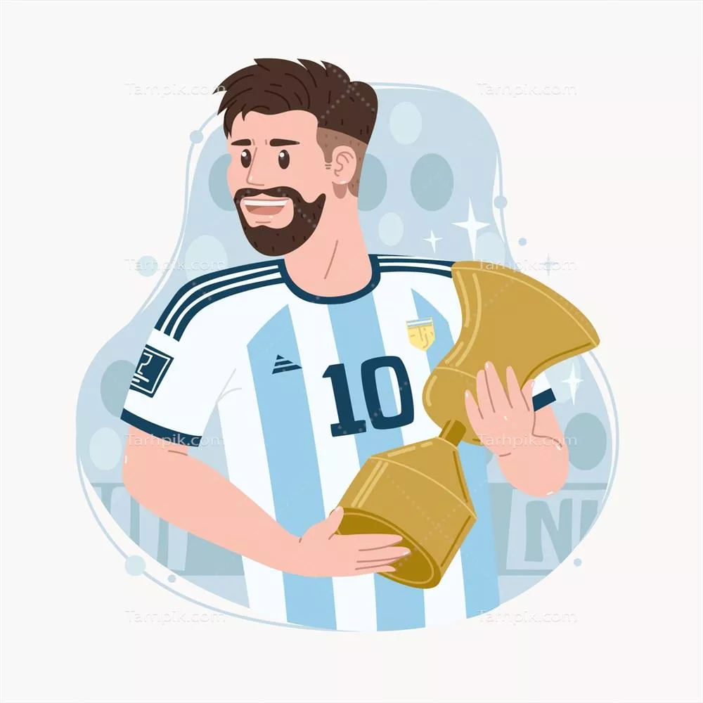 وکتور مفهوم پیروزی لیونل مسی در فوتبال؛ بررسی موفقیت های او در بازی