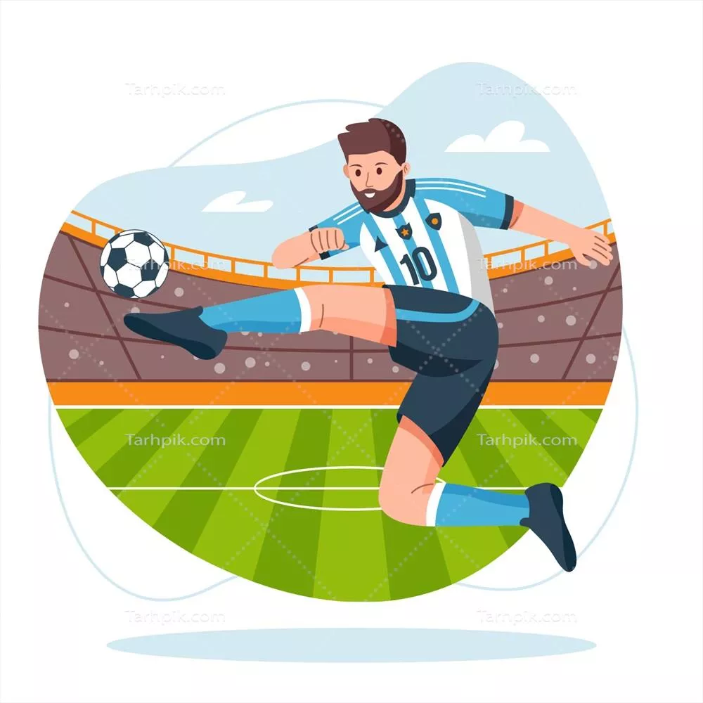 وکتور بازیکن فوتبال در حال شوت زدن به توپ: حرکات و تکنیک‌های ویژه