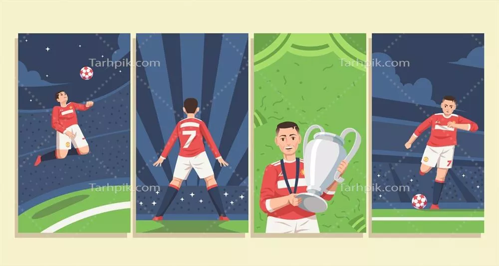 وکتور داستان اجتماعی کریستیانو رونالدو: برترین چهره ورزشی در رسانههای اجتماعی