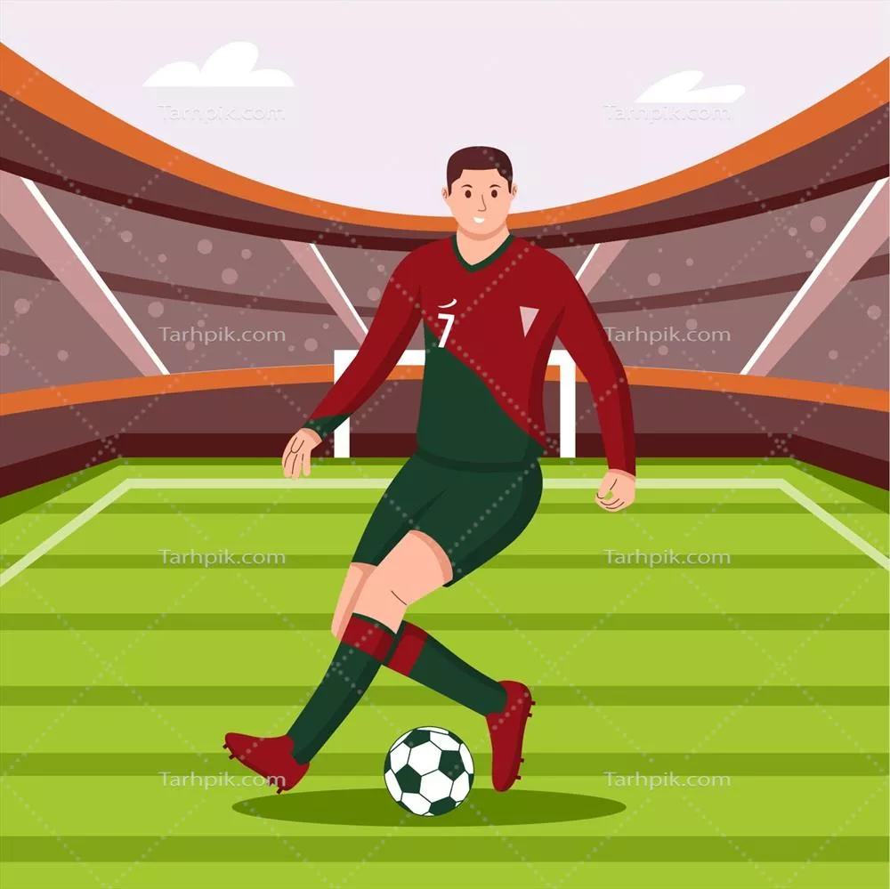 وکتور عملکرد بازیکن فوتبال در پاس دادن به توپ و تکنیک های آن