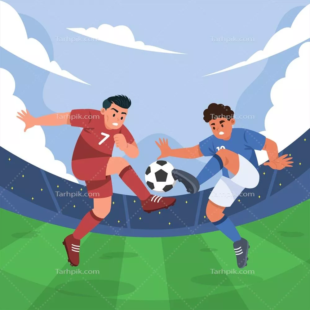 وکتور ستاره ورزشی فوتبال در میادین بازی و رقابت های ورزشی