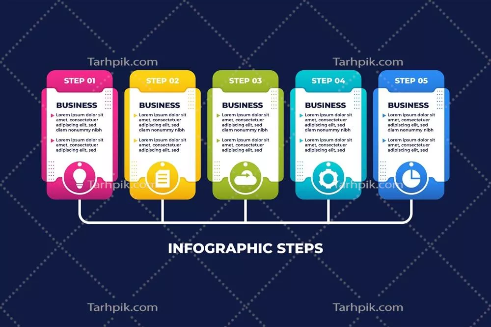 وکتور طراحی اینفوگرافیک ساده و مدرن برای کسب و کارهای موفق