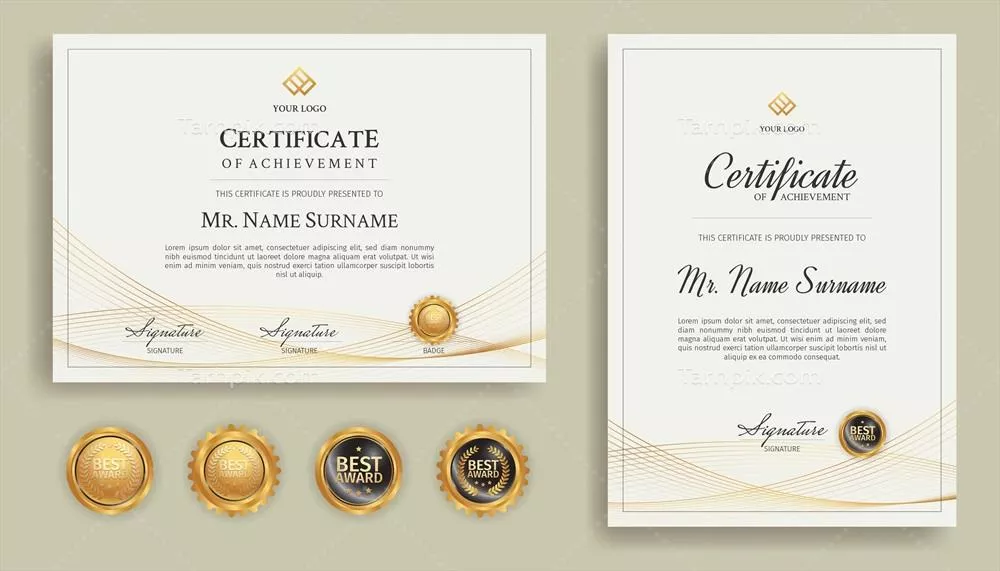 وکتور الگوی گواهینامه تقدیر: طراحی آسان و جذاب برای تشکر از دستاوردها