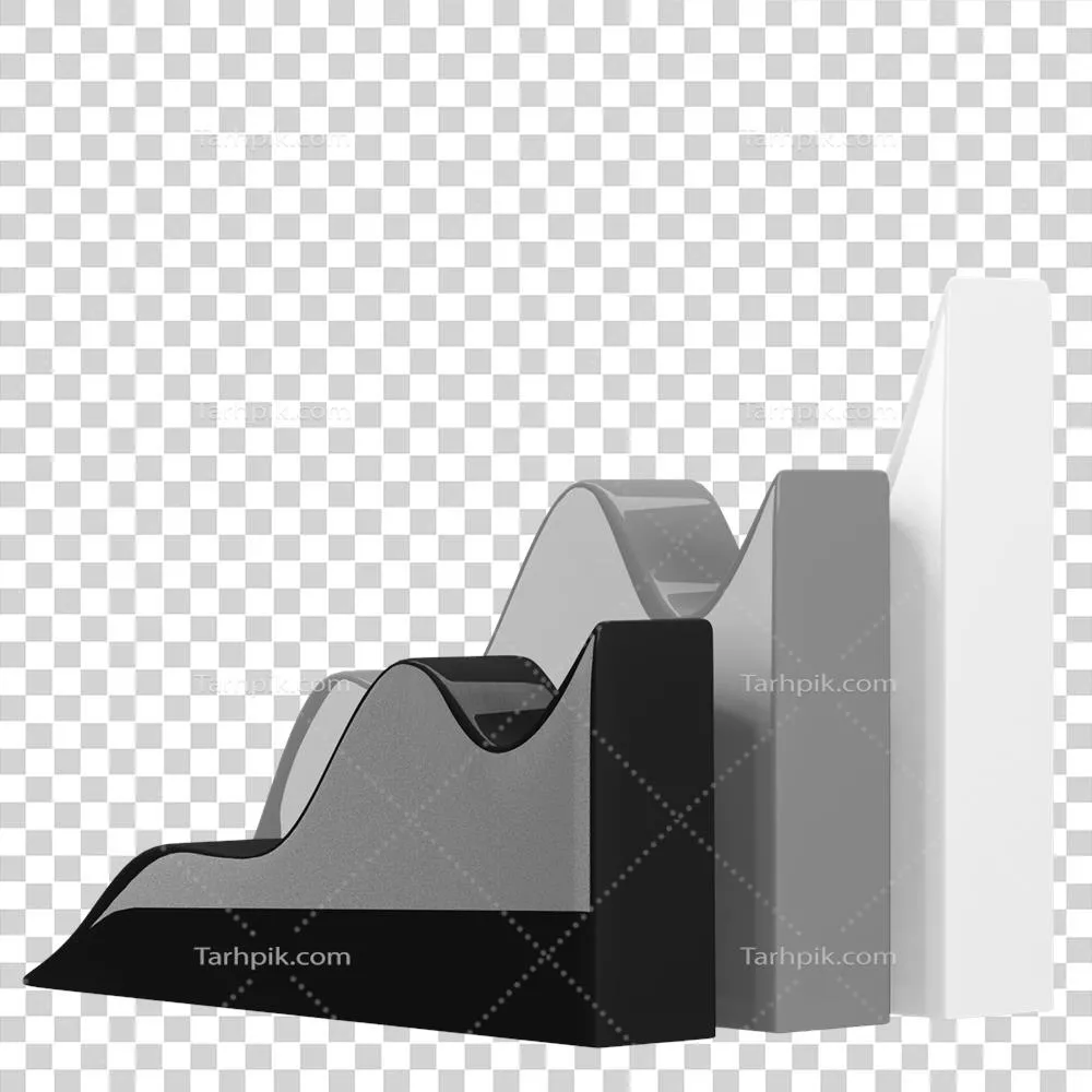 عکس دوربری آیکون چارت گرافیکی سه بعدی برای نمایش داده‌ها و آمار