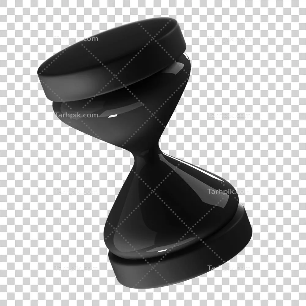 عکس دوربری آیکون ساعت شنی سه‌بعدی با طراحی جذاب و مدرن