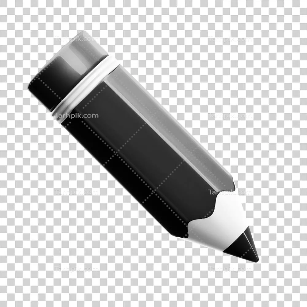 عکس دوربری آیکون مداد سه بعدی با طراحی جذاب و هنری